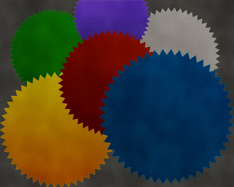Colorful Starburst Shapes — Blue