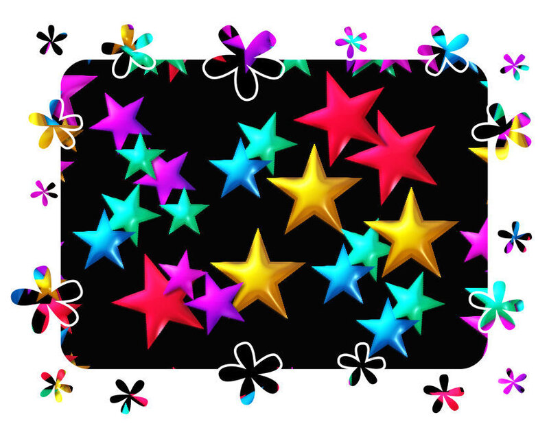 colorful stars and flowers