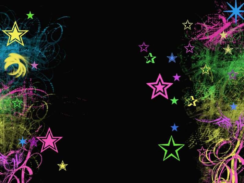 Colorful Stars and Swirls — Black