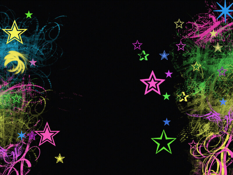 colorful stars and swirls