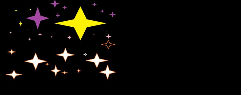 Colorful Stars in Space — Black, Calm
