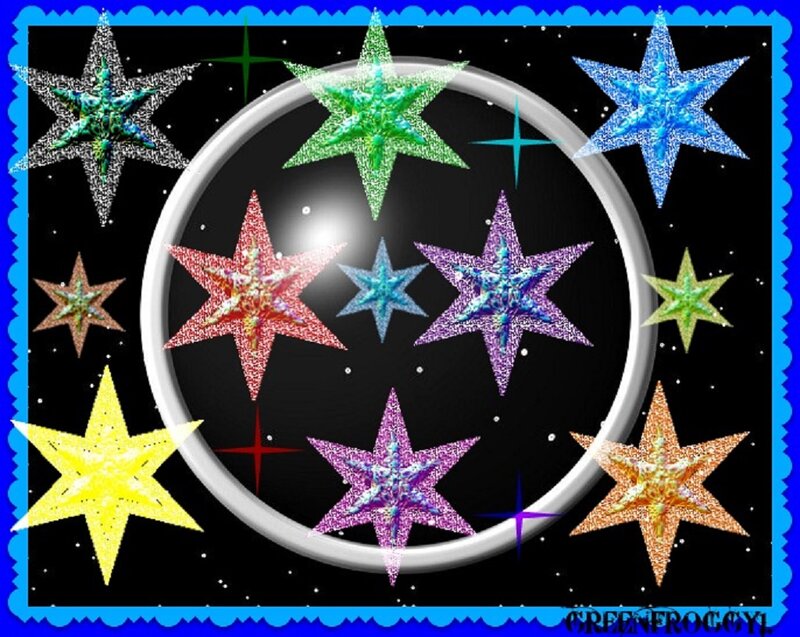Colorful Stars in Space — Black, Festive