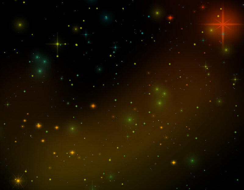 Colorful Stars in Space — Black