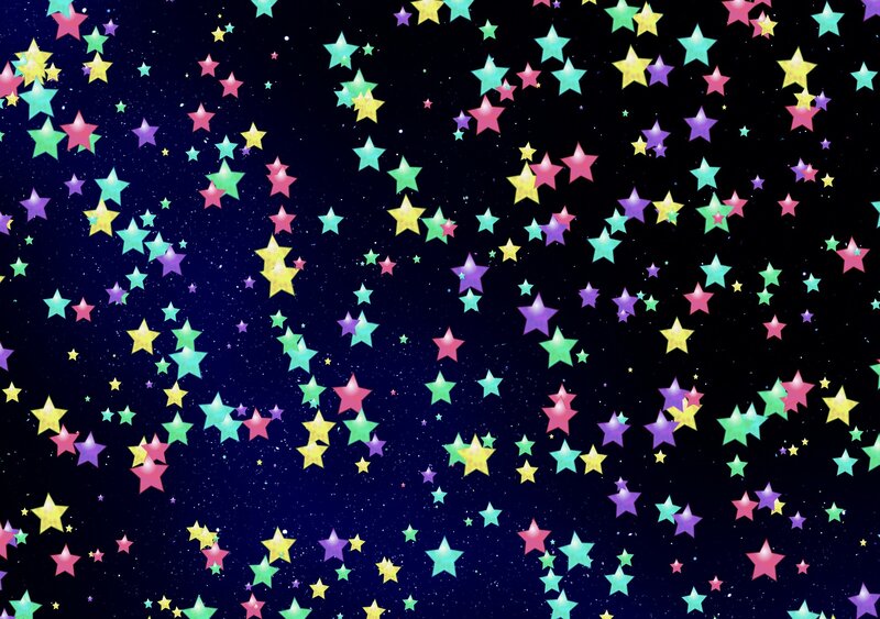 Colorful Stars in Space — Blue