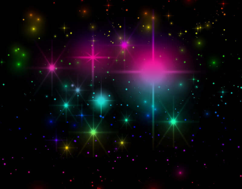 Colorful Stars in Space — Purple
