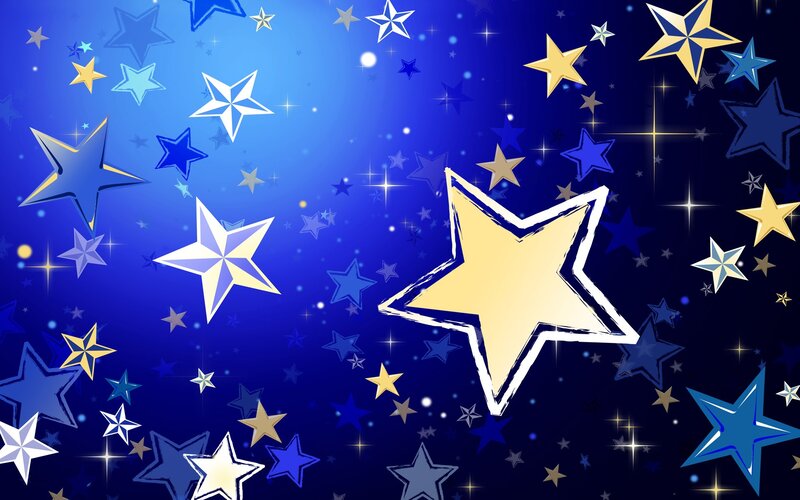 colorful stars in the night sky