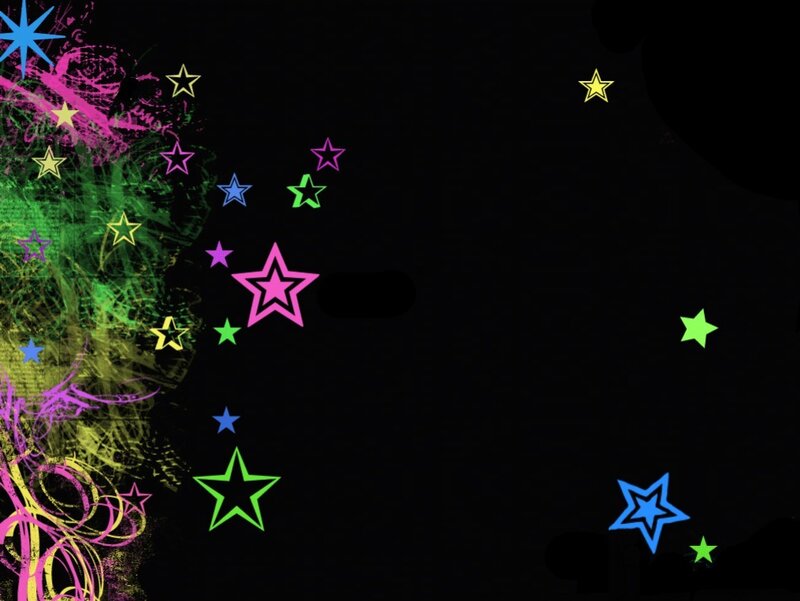 colorful stars on black background