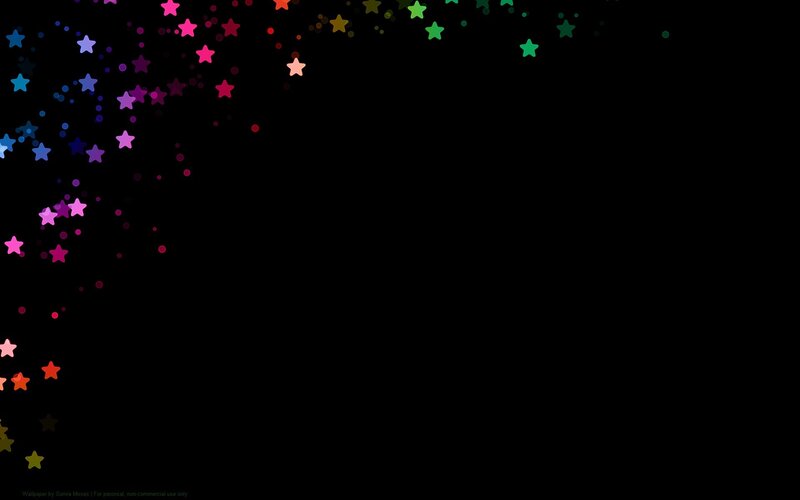 colorful stars on black background