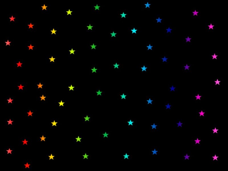Colorful Stars on Black — Calm