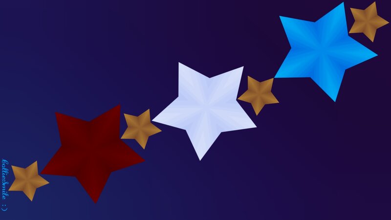 Colorful Stars on Dark Background — Blue