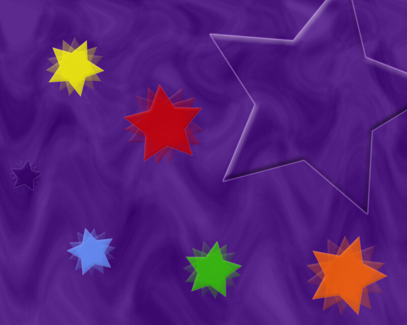 colorful stars on purple background