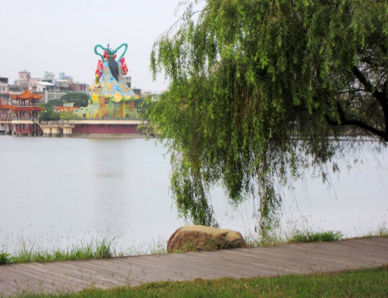 Colorful Statue on Lake