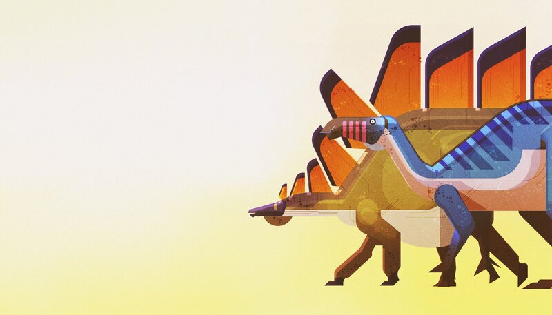 Colorful Stegosaurus Illustration