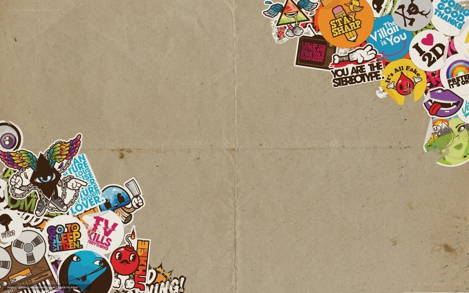 colorful sticker collage