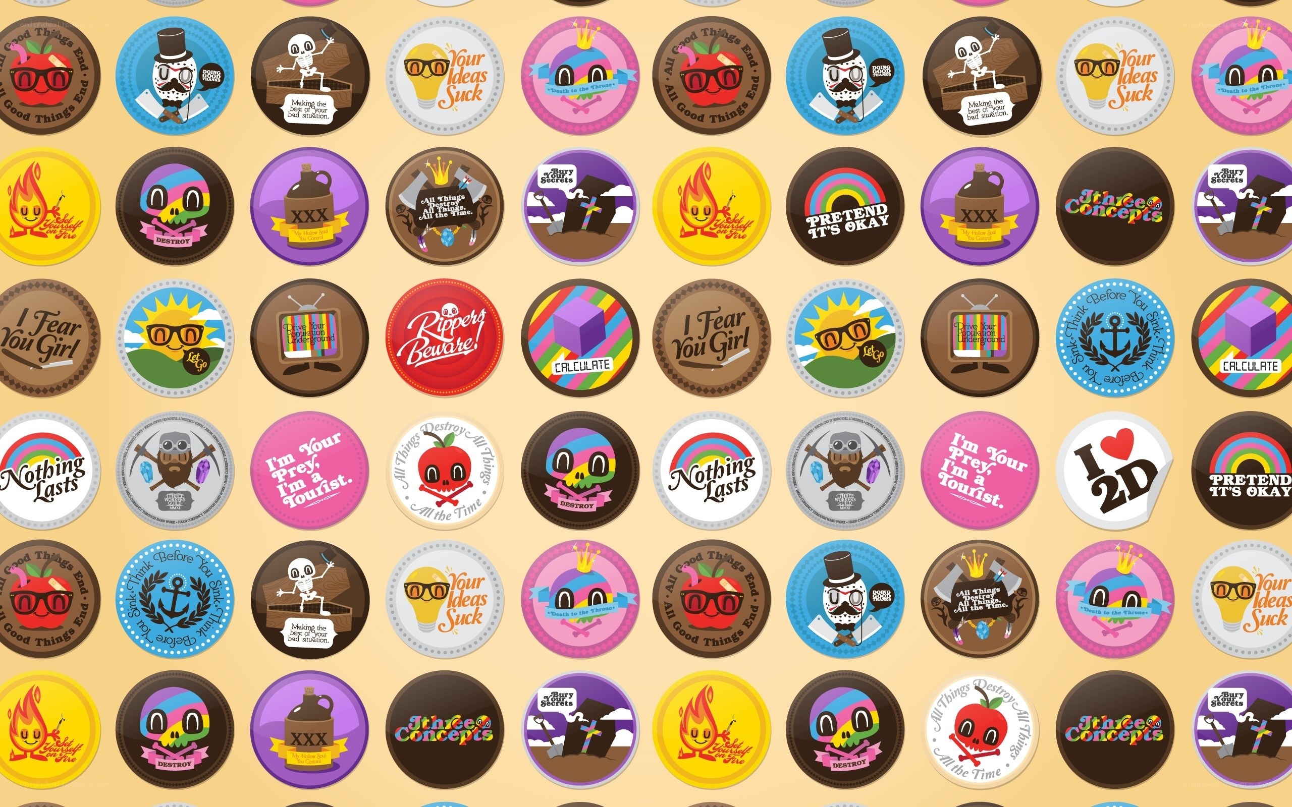Colorful sticker collection
