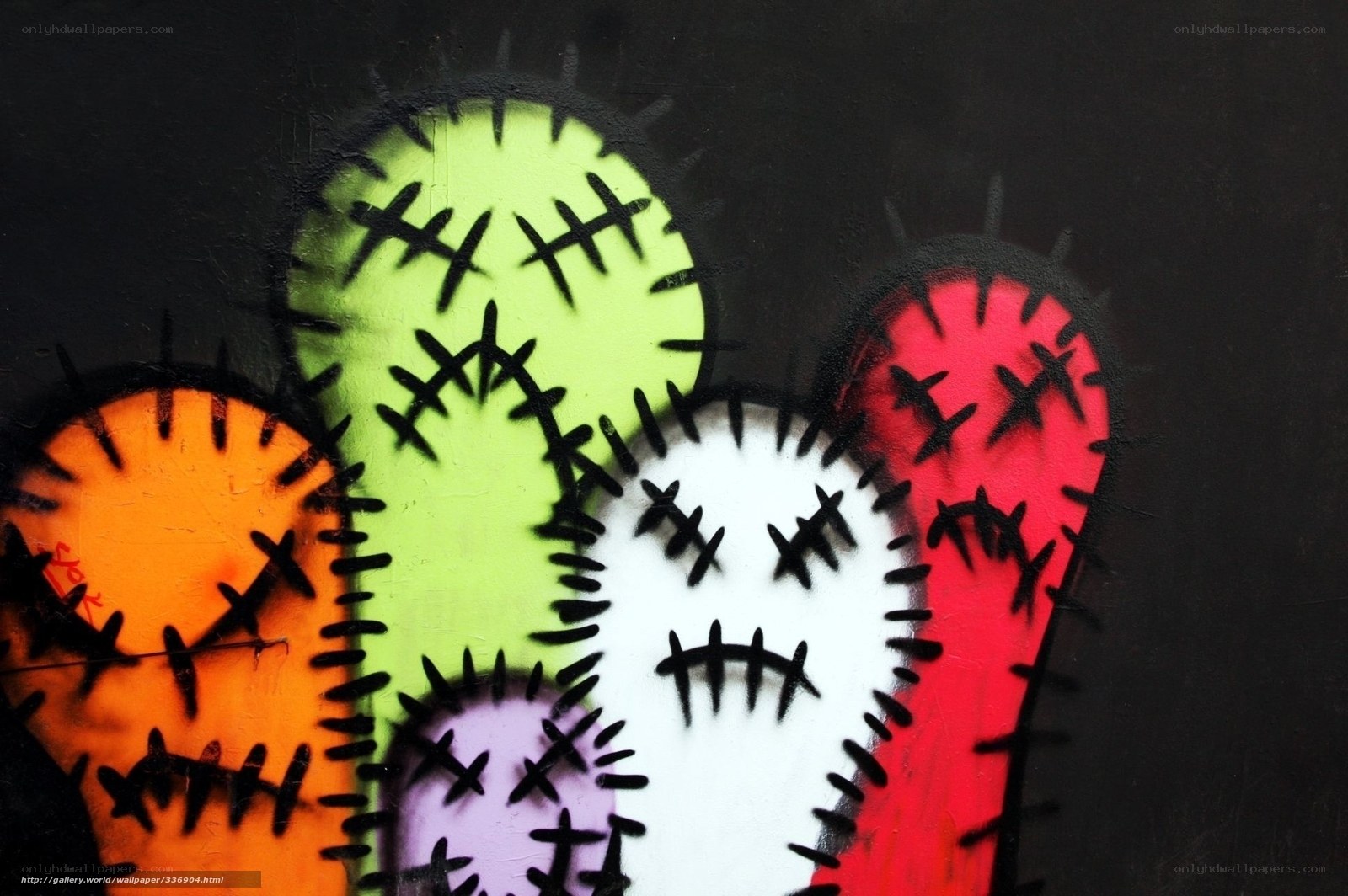 colorful stitched figures