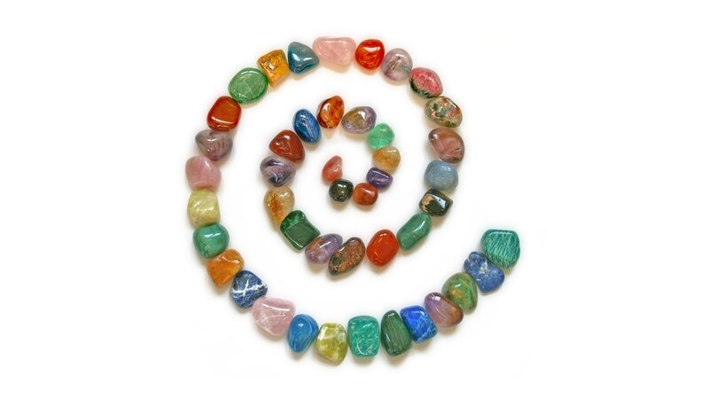 colorful stones in spiral