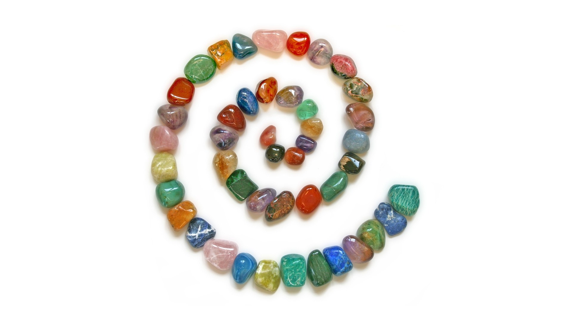 colorful stones in spiral