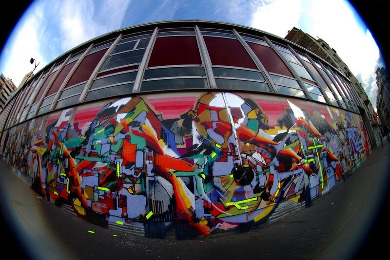 Colorful street art mural