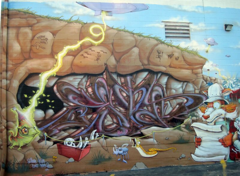 colorful street art mural