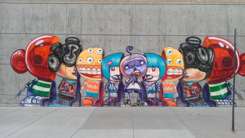 colorful street art mural