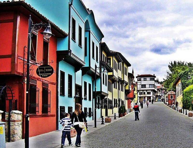 Colorful street in a historic town