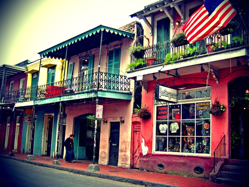 colorful street in new orleans