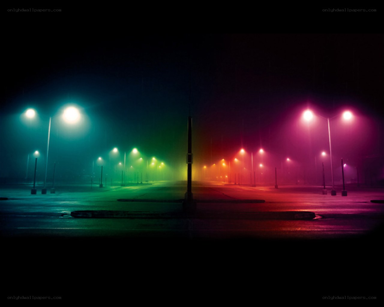 colorful streetlights at night