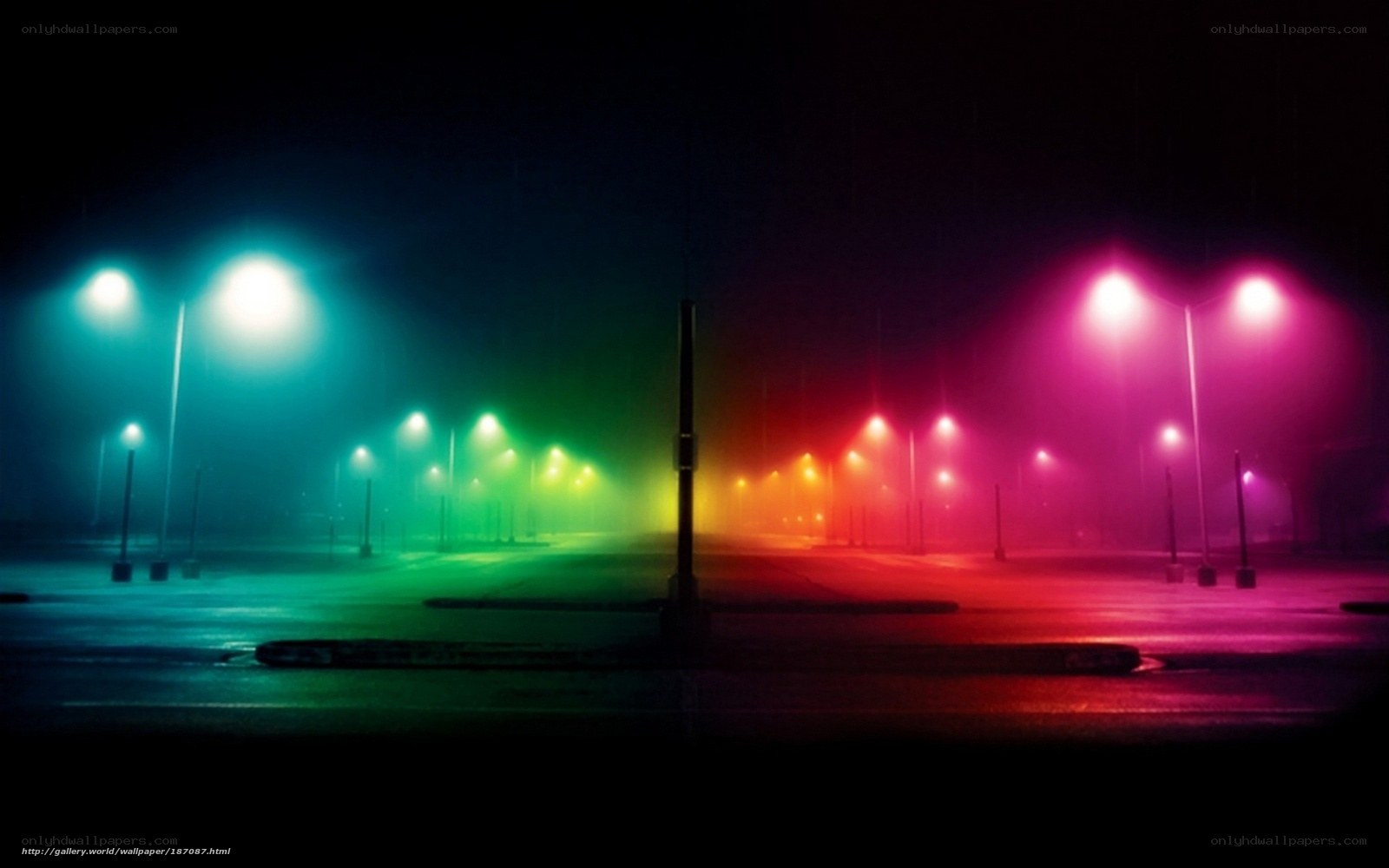 colorful streetlights at night