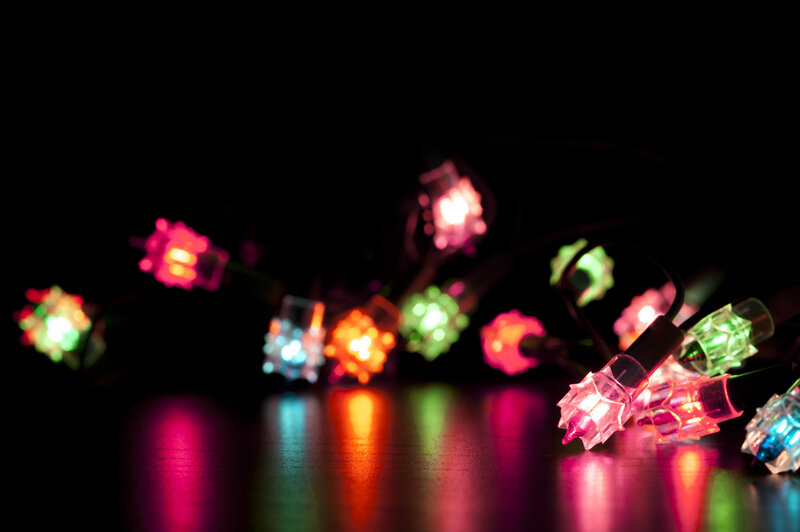 Colorful String Lights — Red, Dark