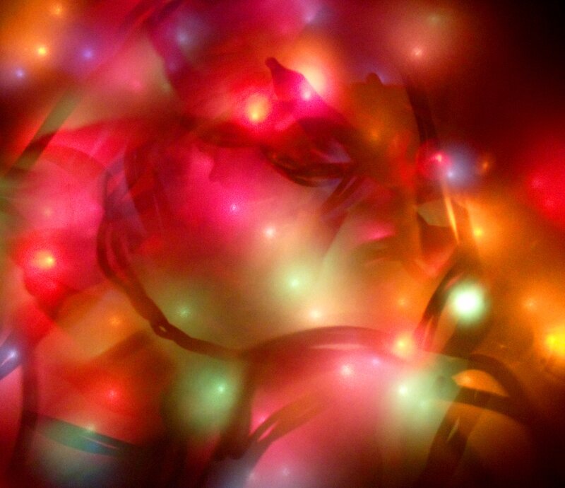 Colorful String Lights — Red, Festive, Night, Abstract