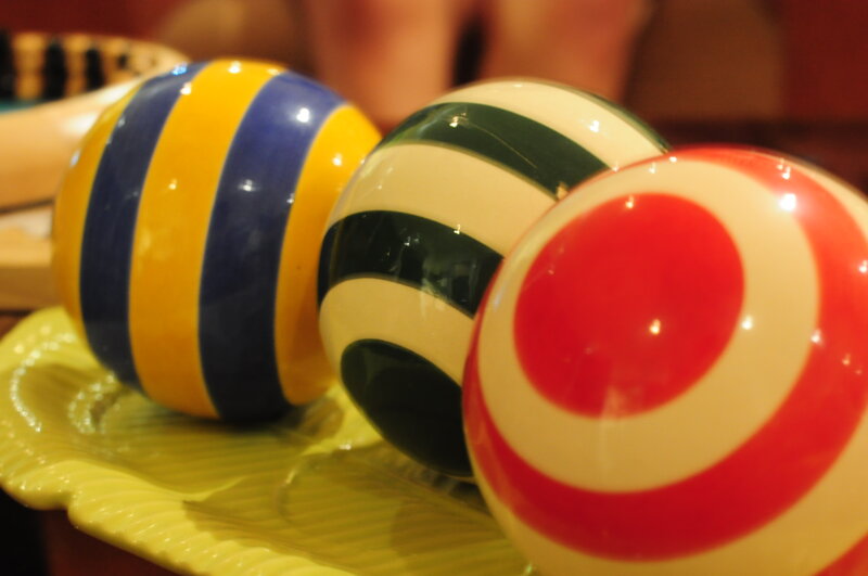 Colorful Striped Balls — Yellow