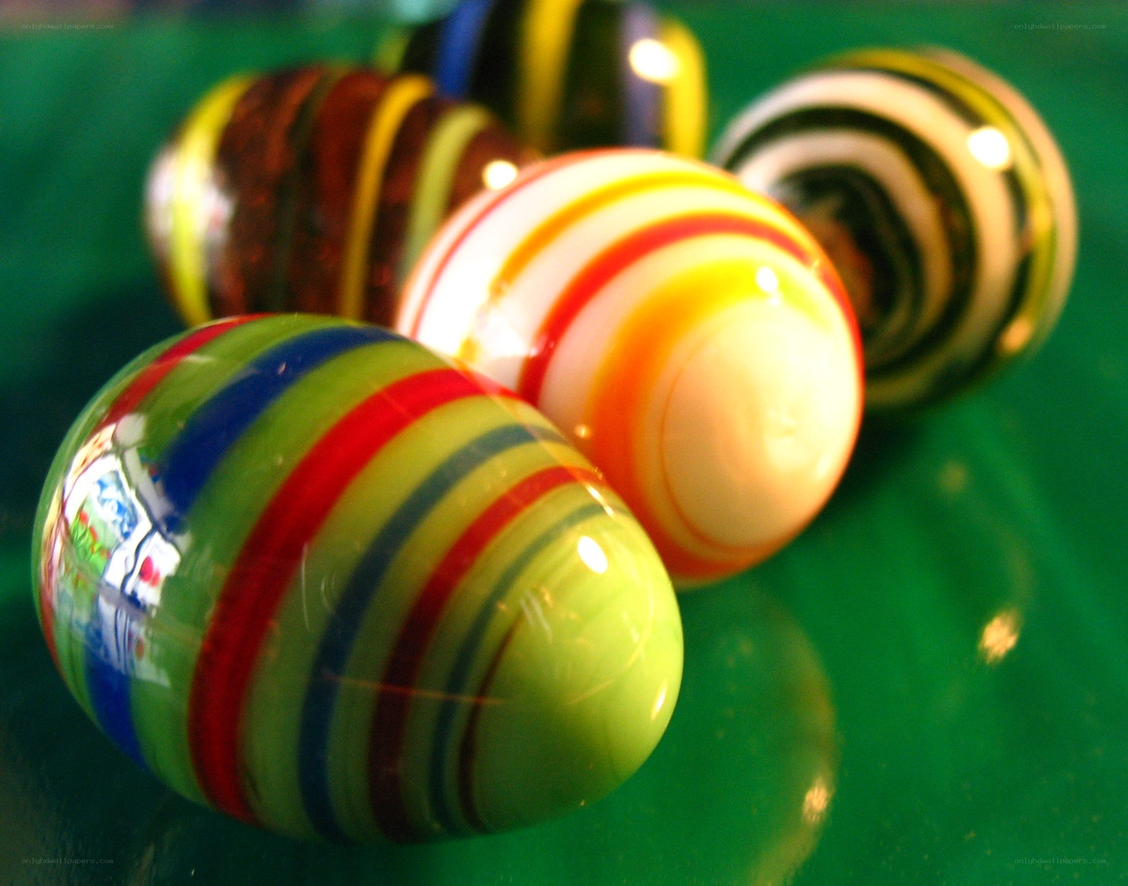 Colorful striped glass marbles