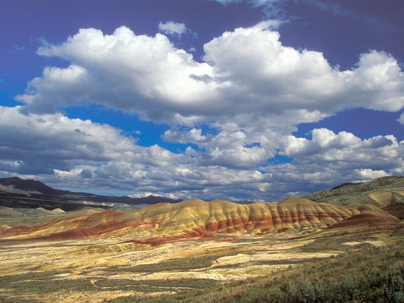 Colorful Striped Hills — Blue