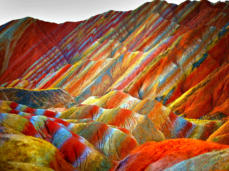 Colorful Striped Mountains — Red, Dramatic