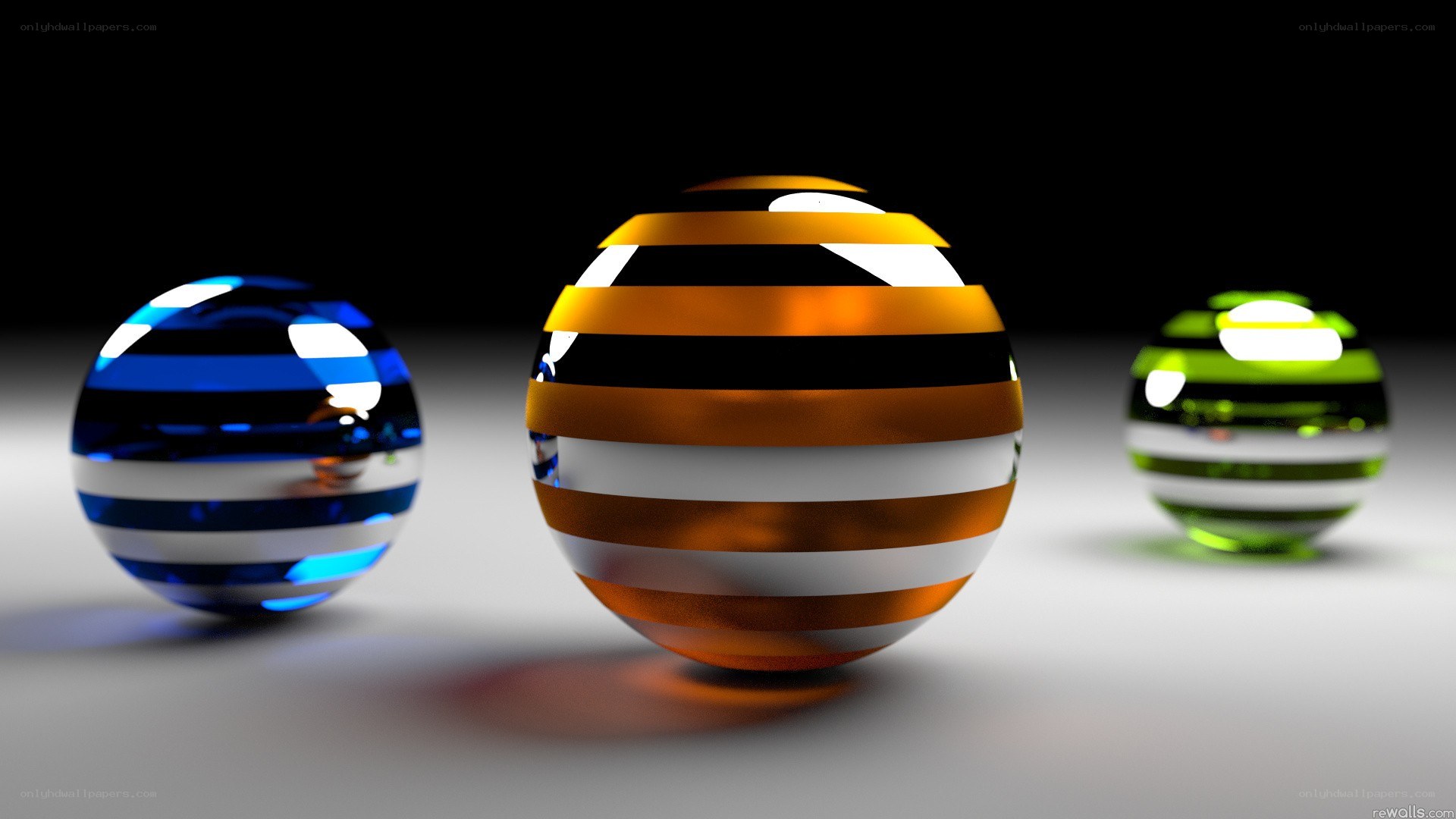 Colorful striped spheres
