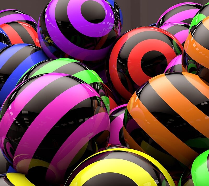 Colorful Striped Spheres — Black