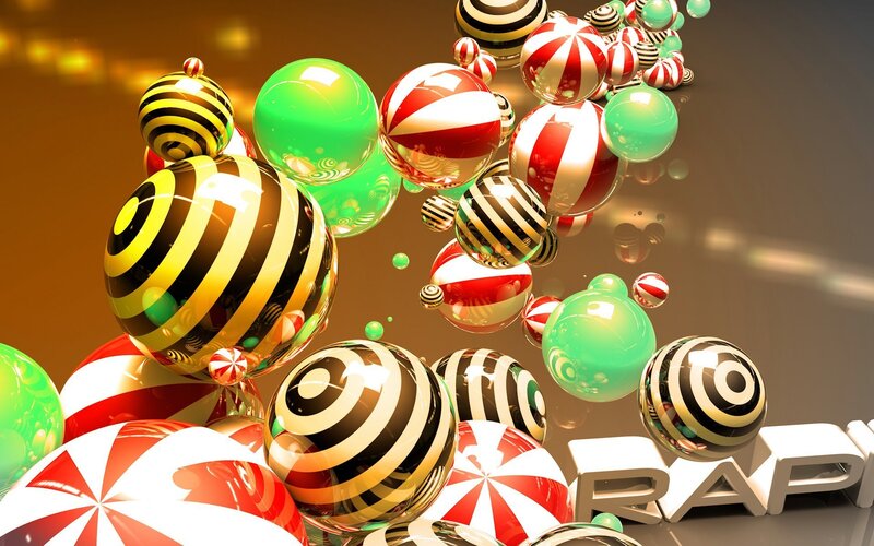 Colorful Striped Spheres — Green