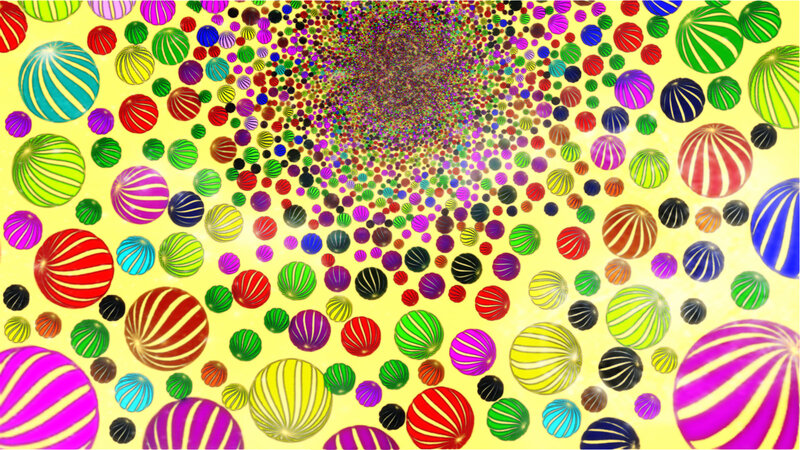 Colorful Striped Spheres — Yellow