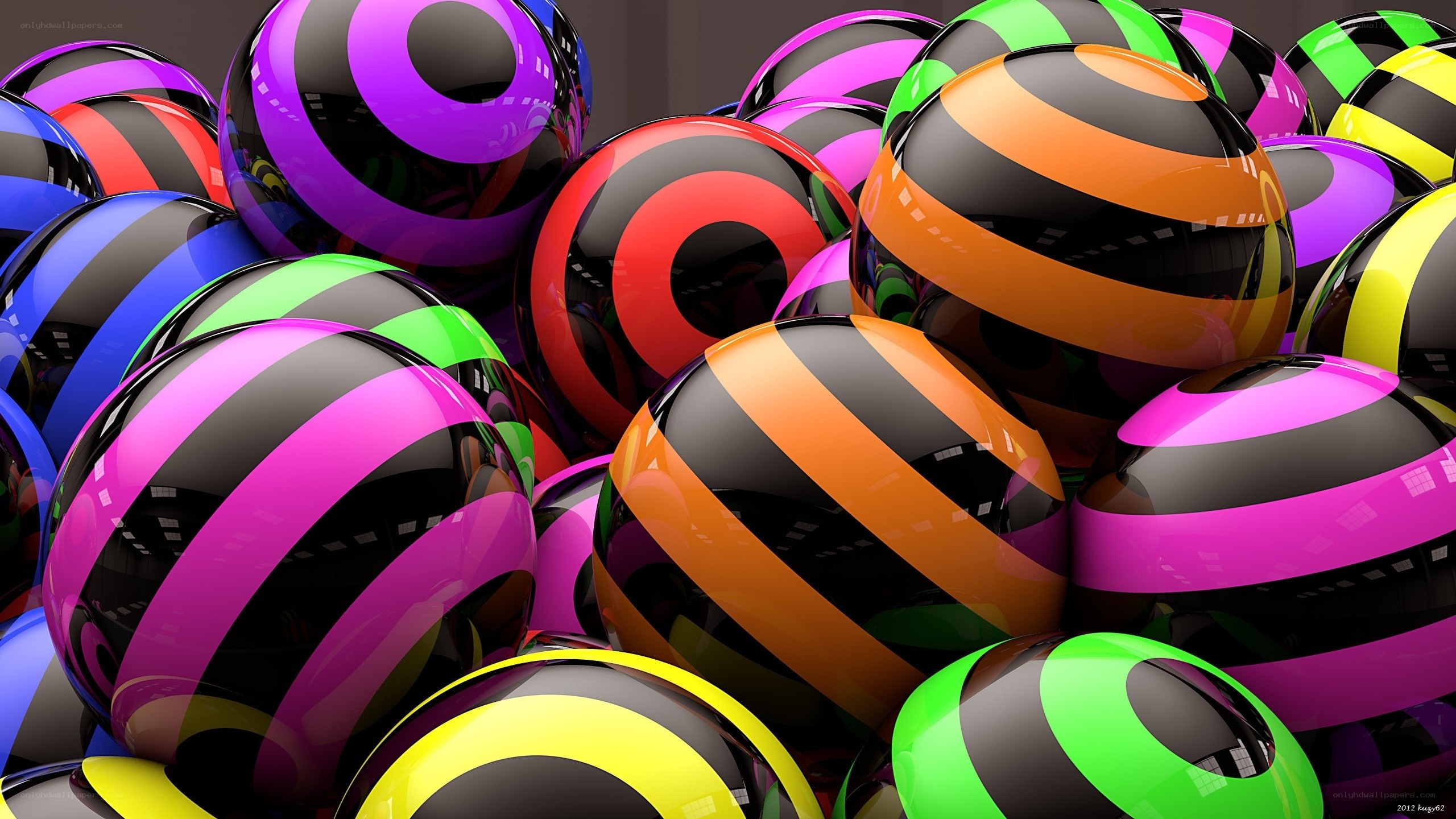 Colorful striped spheres