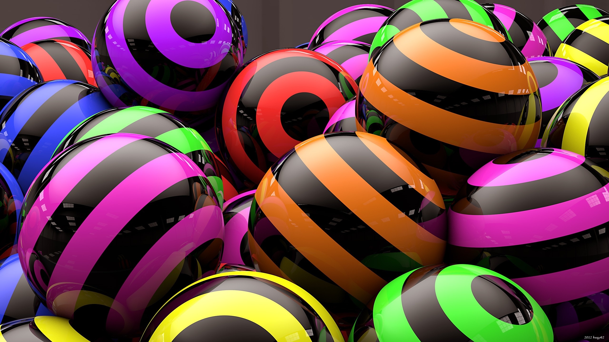 Colorful striped spheres
