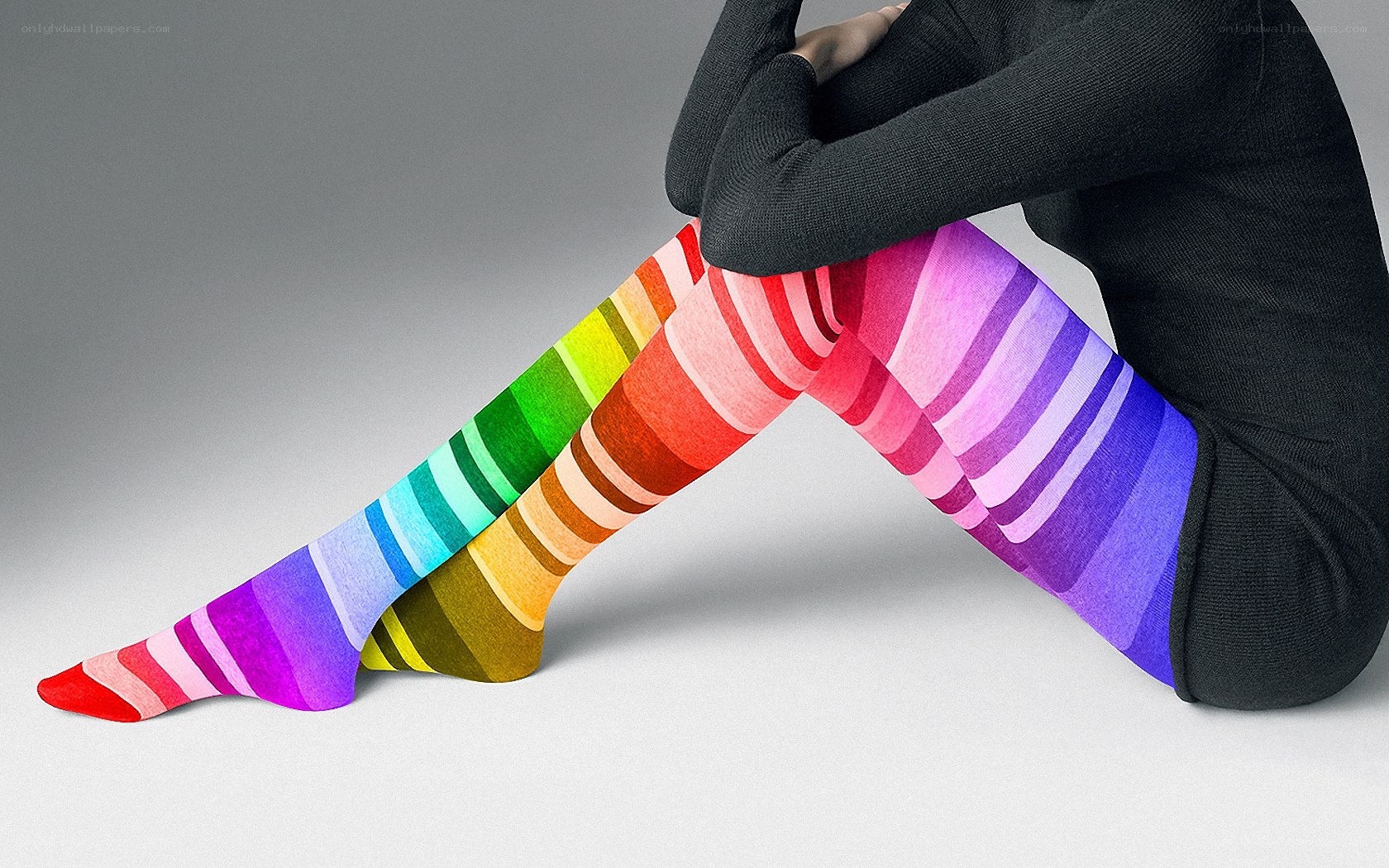 colorful striped tights