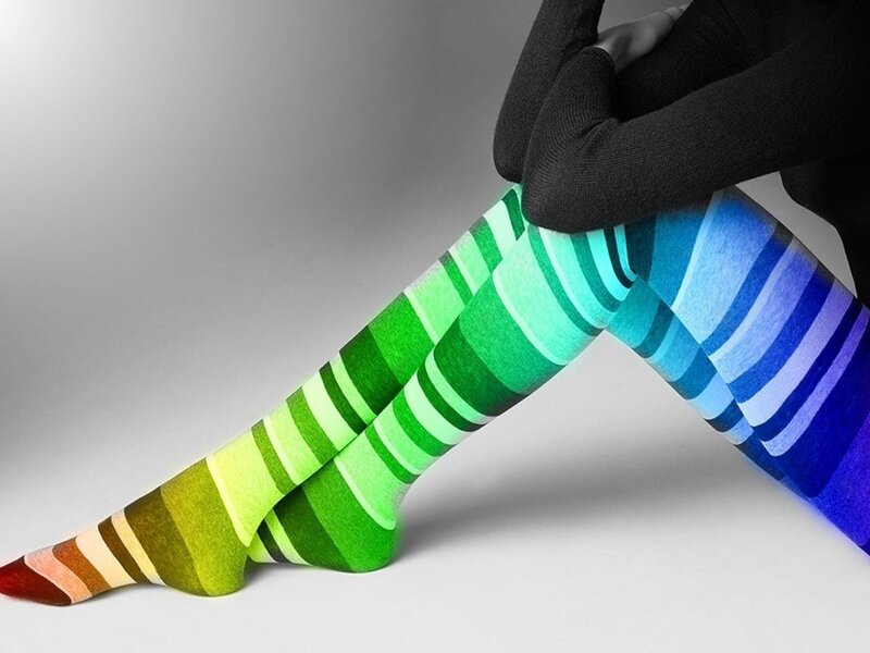 colorful striped tights