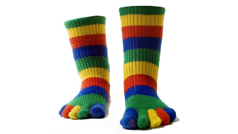 colorful striped toe socks