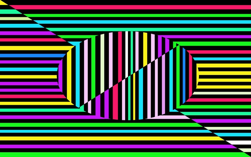 Colorful Striped Tunnel — Black