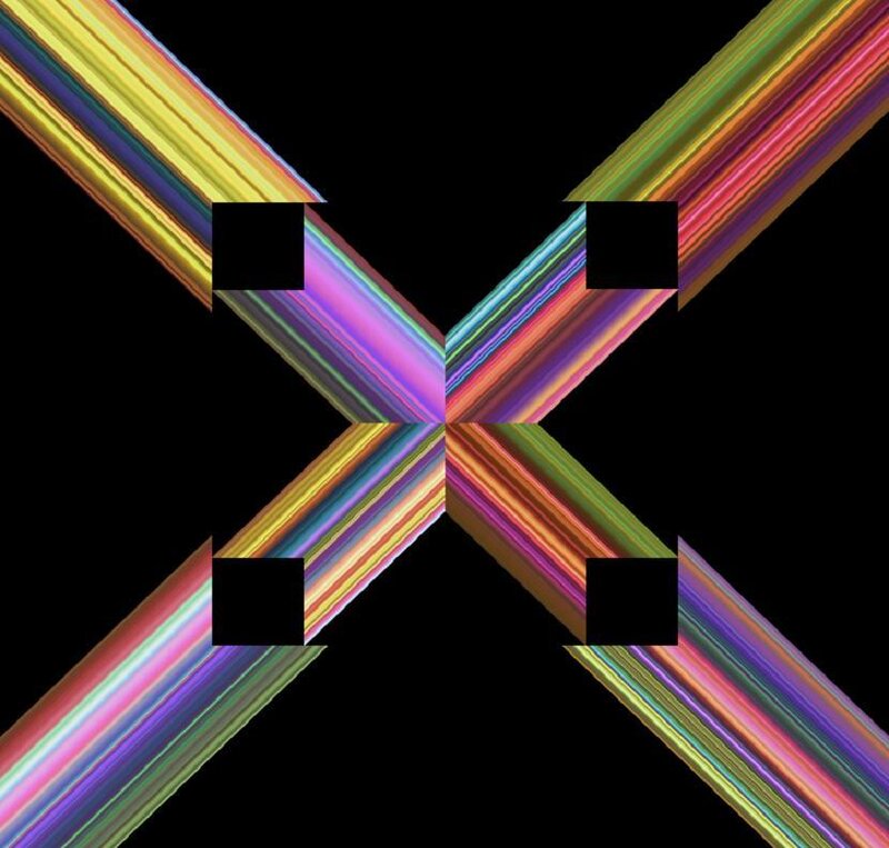 colorful striped x pattern