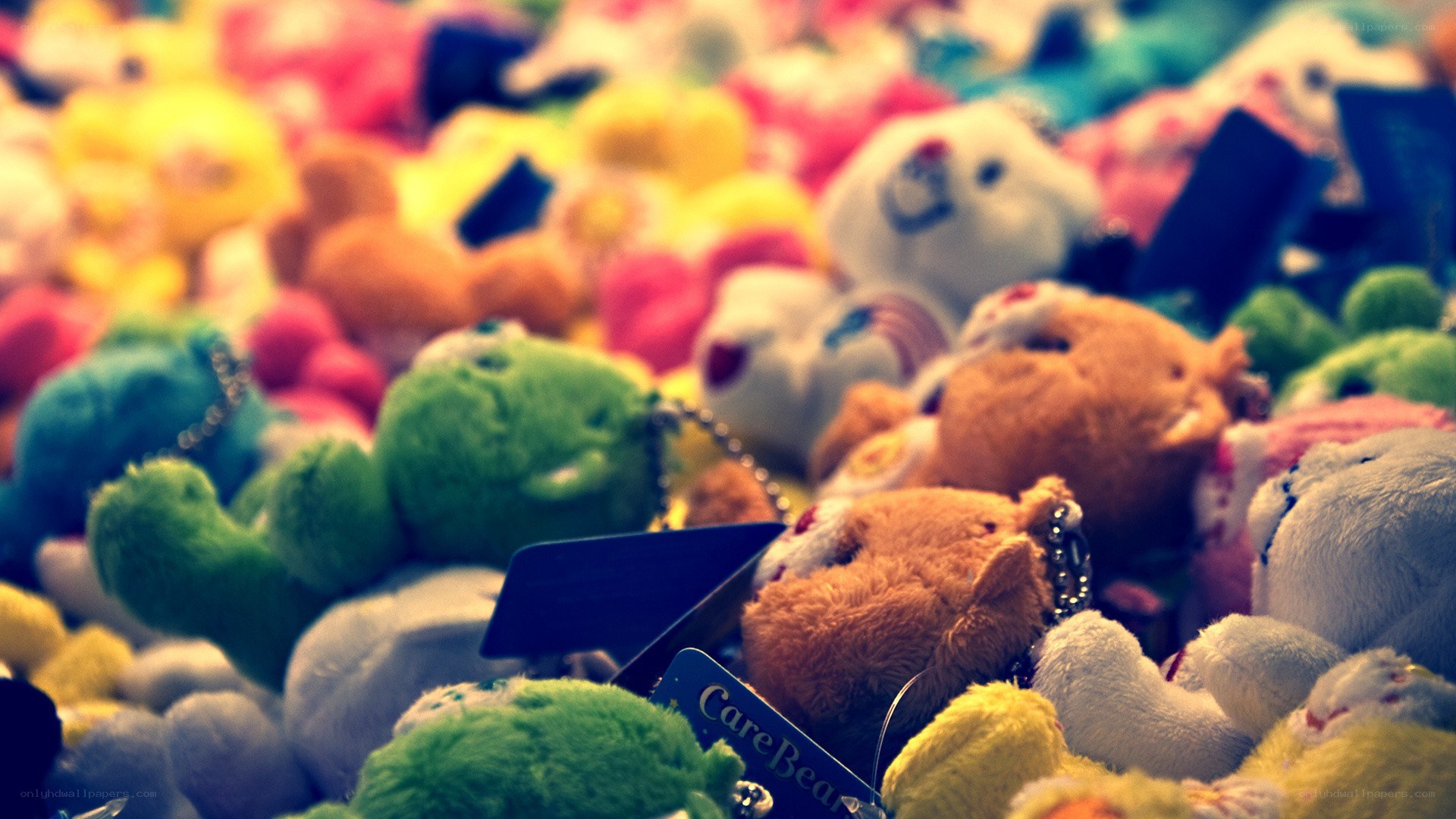 colorful stuffed animals pile