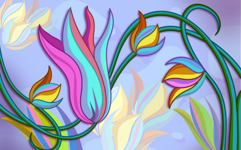 Colorful Stylized Flowers