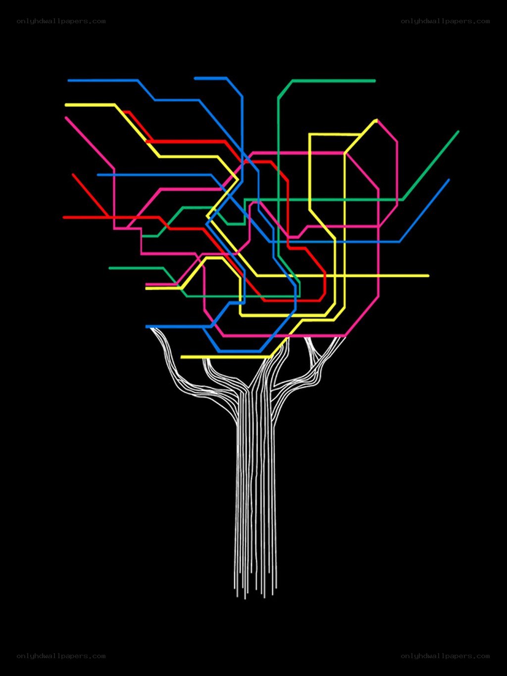 colorful subway map tree