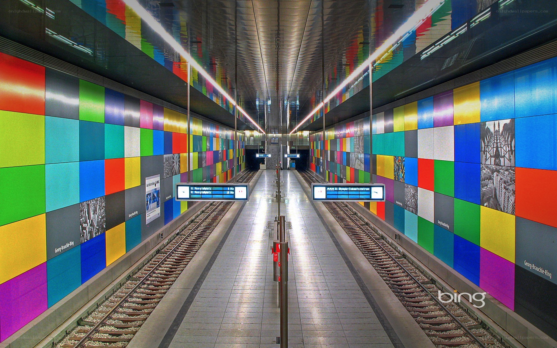 Colorful subway station